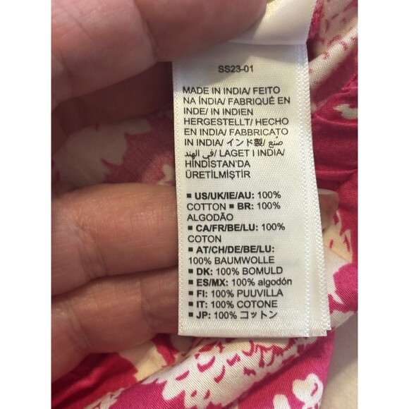 The Drop Women's Anupa Cotton One Shoulder Cropped Top, Hot Pink Floral XL NWT - Picture 6 of 12